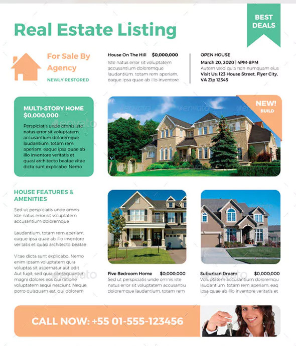 Residential Business Real Estate Ad Flyer Sample