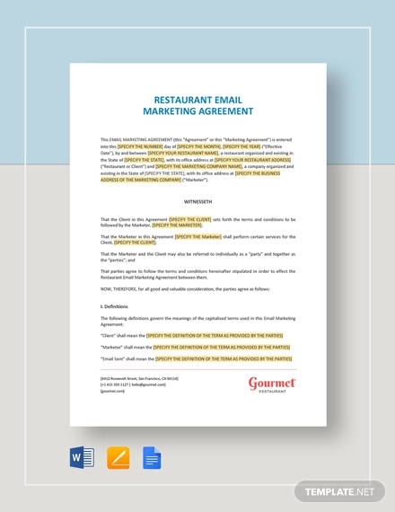 Marketing Agreement Examples