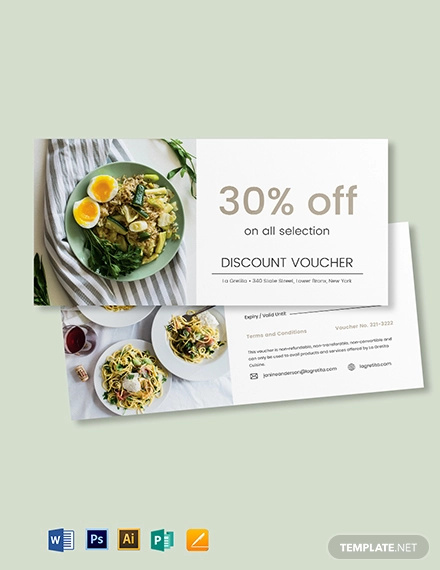 restaurant gift voucher card template