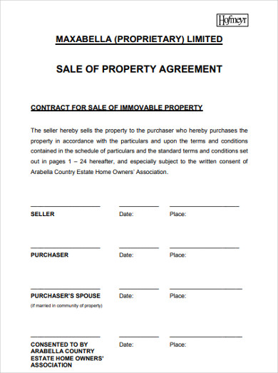 sale of property agreement