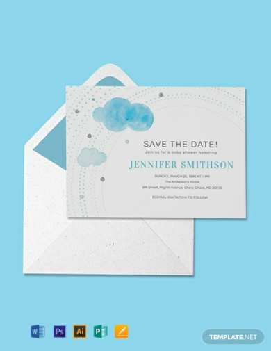 save the date baby shower invitation