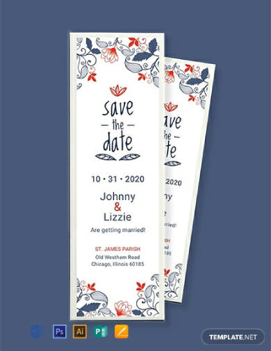 save the date bookmark