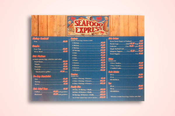 seafood express menu