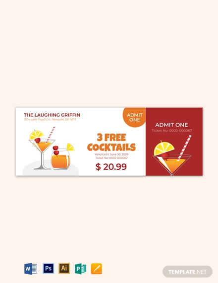 simple drink ticket template