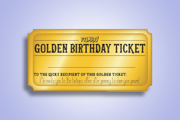 Simple Golden Birthday Ticket