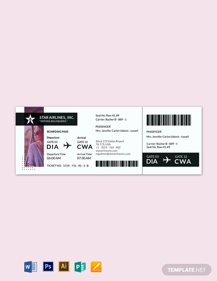 simple travel ticket template