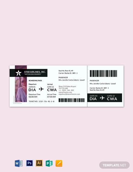 Simple Travel Ticket Template