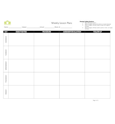 simple weekly lesson plan template1
