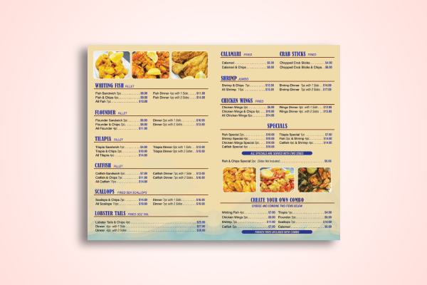 special seafood menu