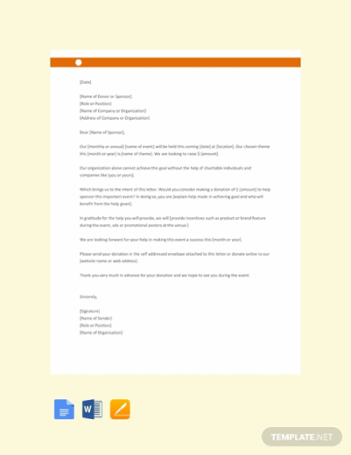 Sponsorship Letter Examples For Nonprofit Organizations