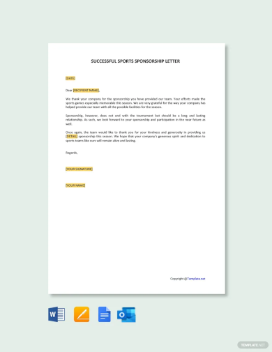 successful sports sponsorship letter template