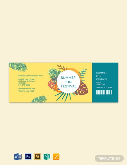 summer festival ticket template