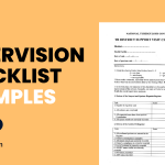Supervision Checklist Examples