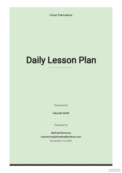 teacher daily lesson plan template