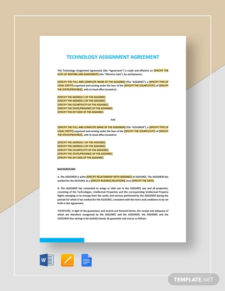 technology assignment agreement template