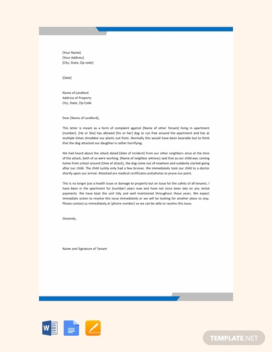 Tenant Complaint Letter - 10+ Examples, Format, Sample | Examples