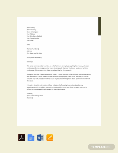 Tenant Reference Letter - 10+ Examples, Format, Sample | Examples