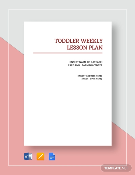 Toddler Lesson Plan Template