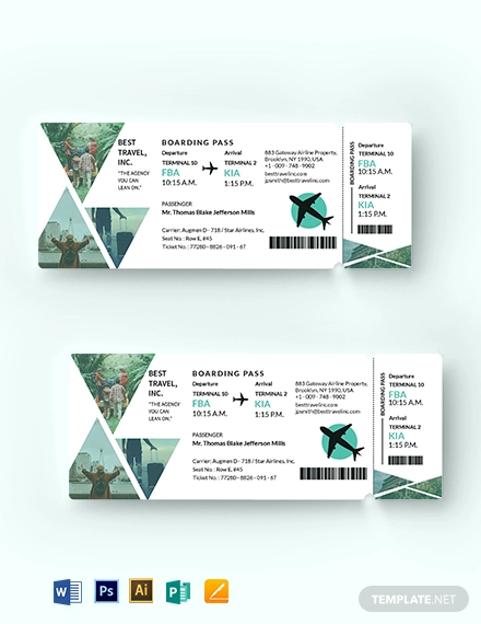 travel agency ticket template