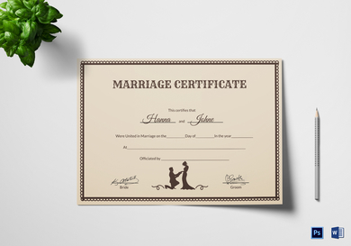 vintage wedding certificate