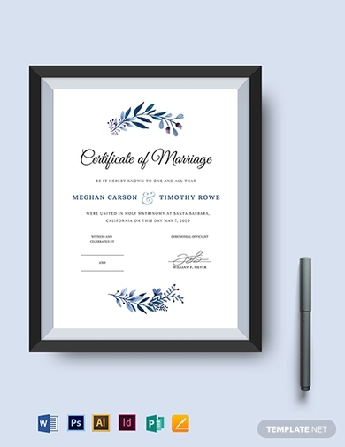 wedding certificate template