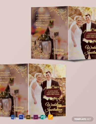 Wedding Invitation Bi Fold Brochure