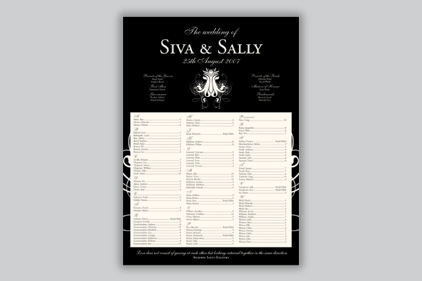 Order Seating Chart Wedding