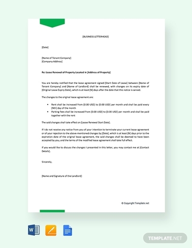 commercial lease renewal letter