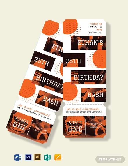 sports birthday ticket