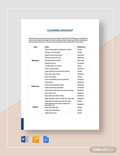 exam room cleaning checklist daily