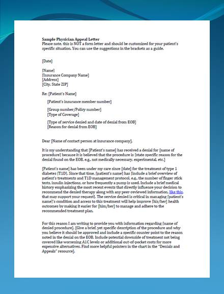 Medical Appeal Letter 9  Examples Format Doc PDF