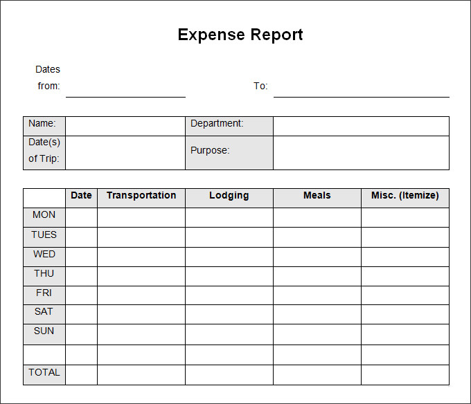 expense report templates microsoft office