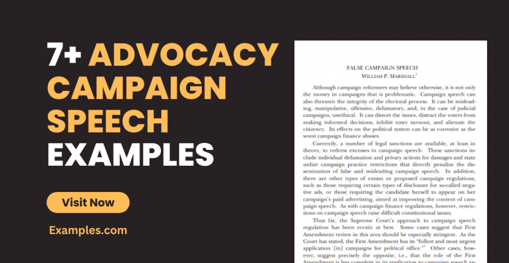 Advocacy Campaign Speech Examples