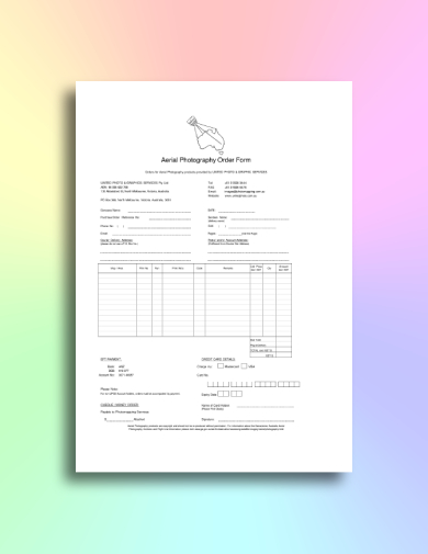 aerial photography order form