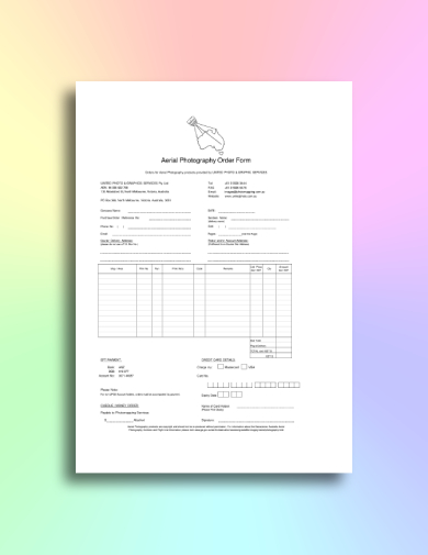 Photography Order Form - 10+ Examples, Format, Pdf | Examples