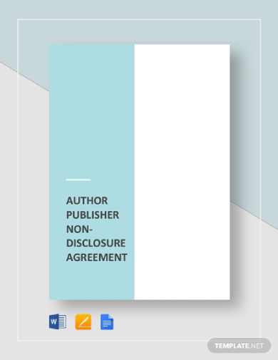 author publisher non disclosure agreement