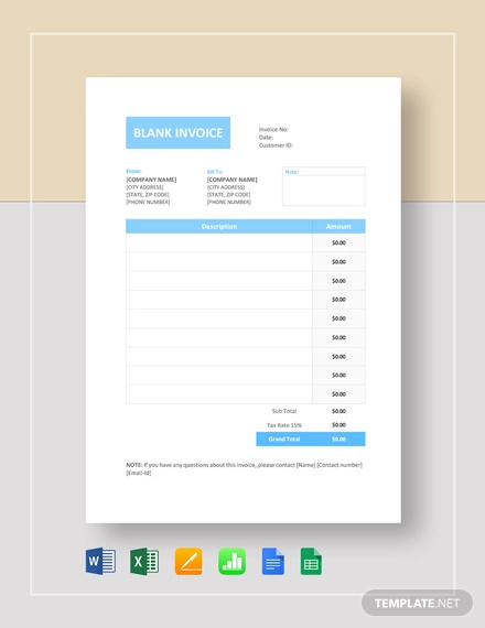 blank invoice examples 23 samples in google docs google sheets excel doc numbers pages pdf examples