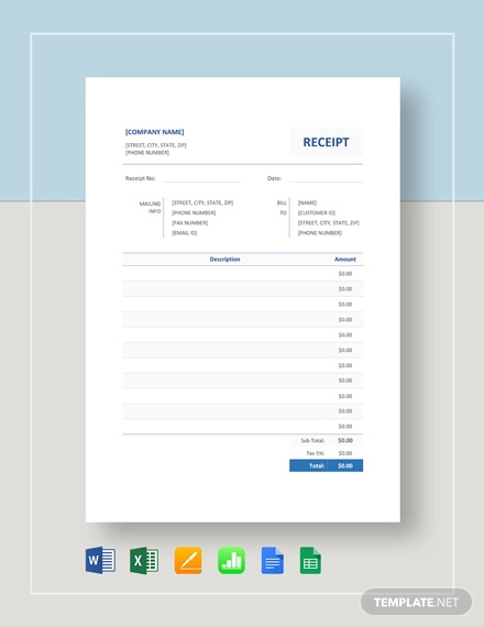 cash receipt template google docs printable receipt template cash