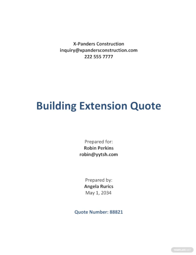 building extension quotation template