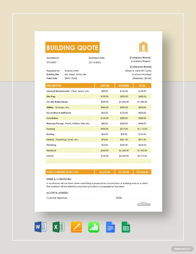 building quote template
