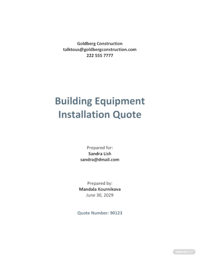 building work quotation template