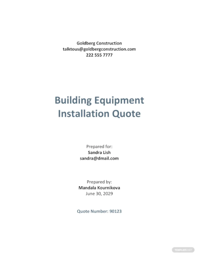 Building Work Quotation Template