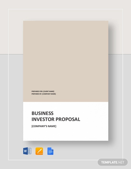 business proposal for investors template