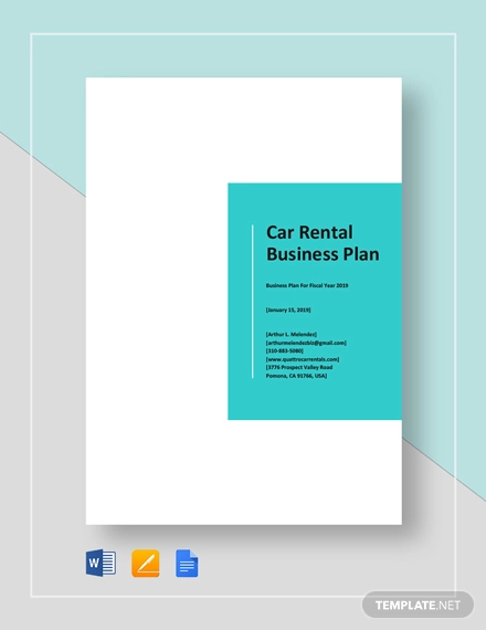 exotic car rental business plan pdf