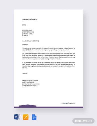 catering event proposal letter