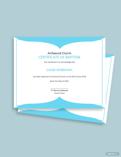 church baptismal certificate template