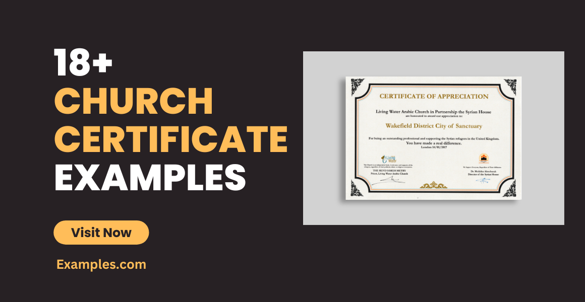 church certificate templates