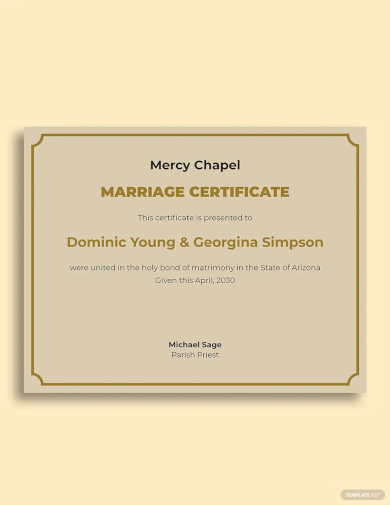 church marriage certificate template