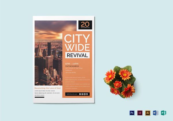 city wide revival church flyer
