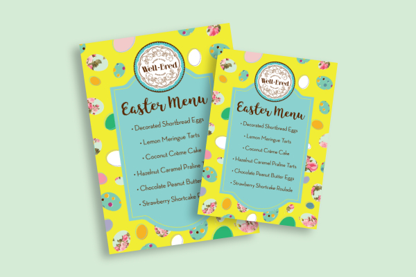 colorful easter menu